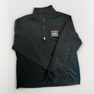 Meijer Employee Shirt 3/4 Zip Long Sleeve Black Unisex XL Performance